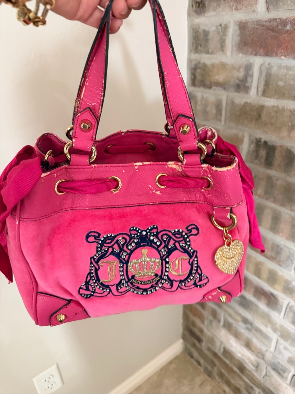 Juicy Couture Hot Pink mini Daydream  Embellished Shoulder Bag
